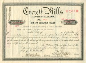 Everett Mills - Stock Certificate